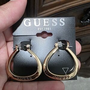 GUESS Gold Tone Teardrop Earrings
